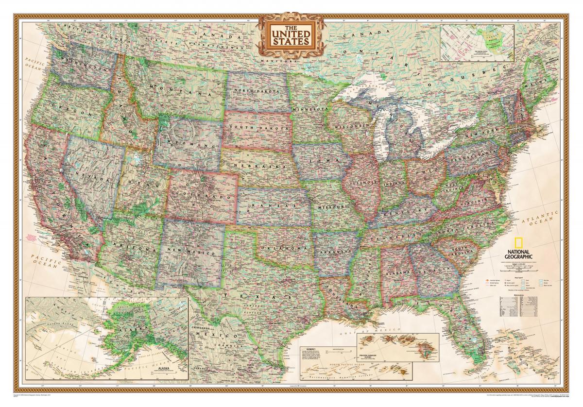 Historische kaart van de VS