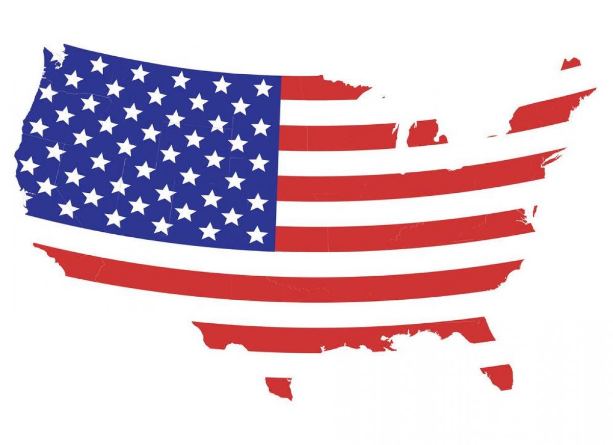 Kaart van de VS-vlag