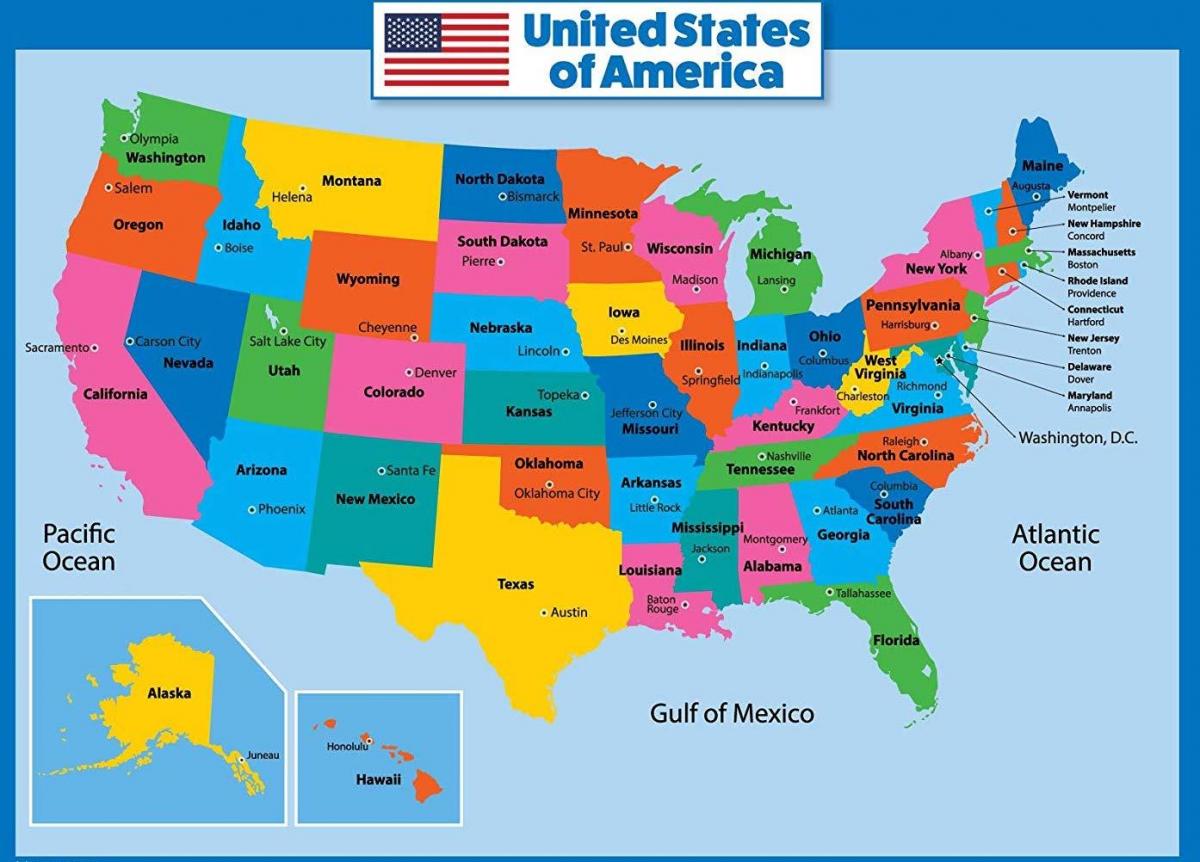 Kaart van het land VS